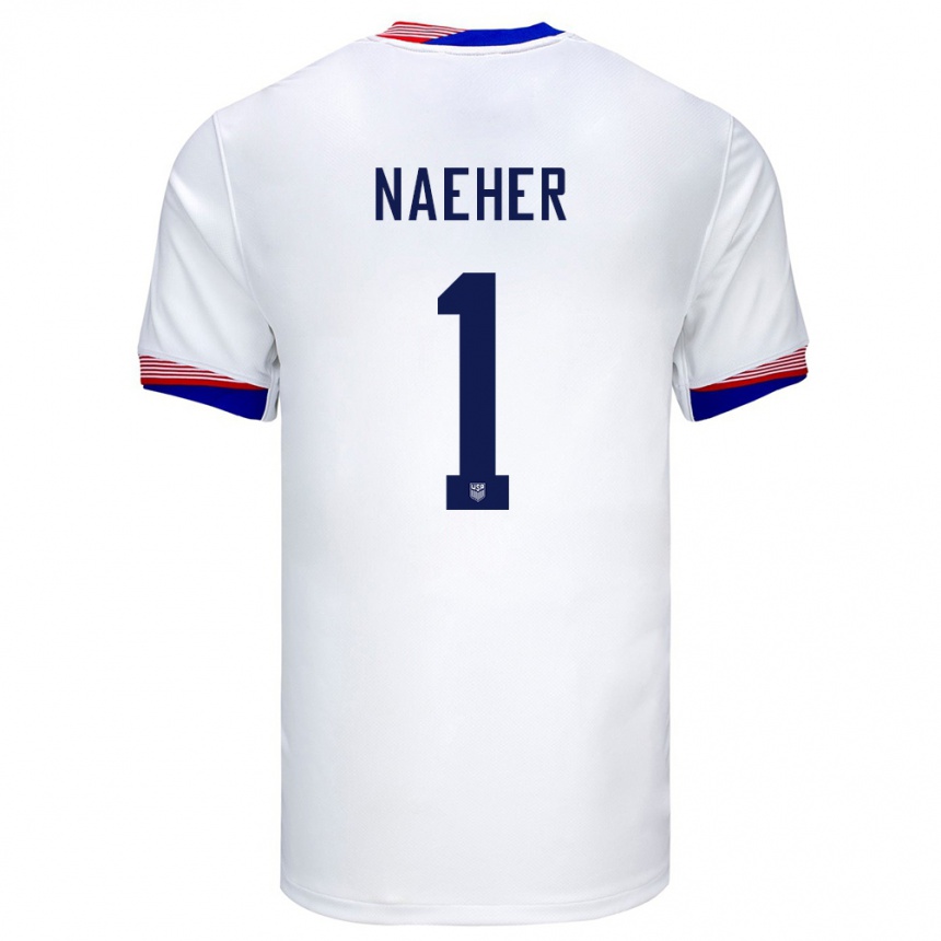 キッズフットボールアメリカ合衆国アリッサ・ネイハー#1白ホームシャツ24-26ジャージーユニフォーム