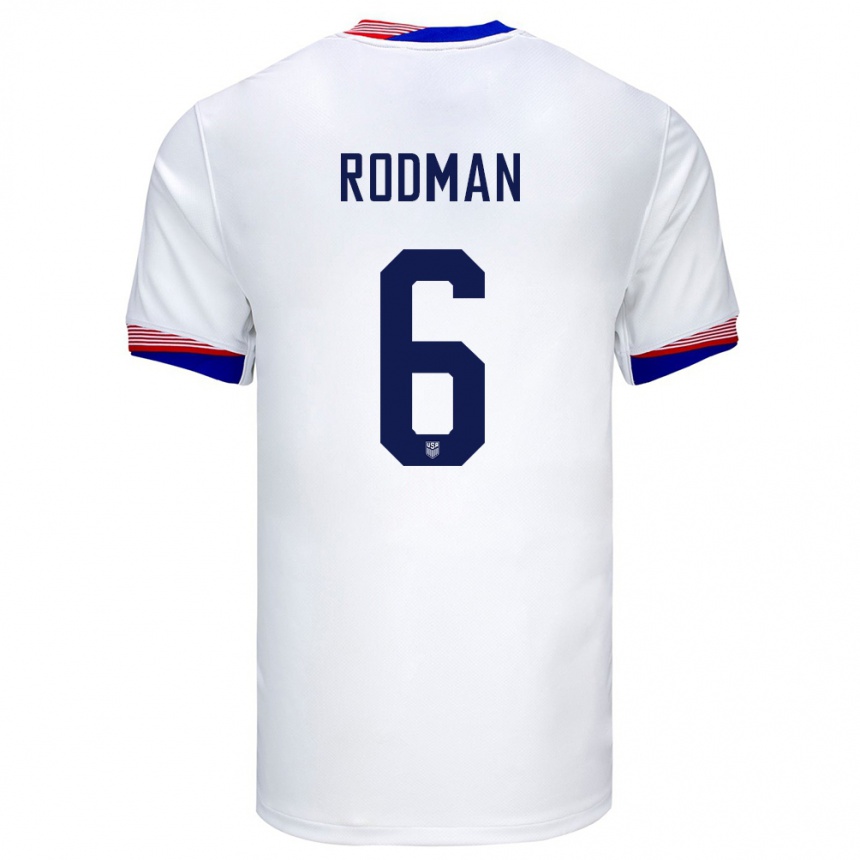 キッズフットボールアメリカ合衆国トリニティ・ロッドマン#6白ホームシャツ24-26ジャージーユニフォーム
