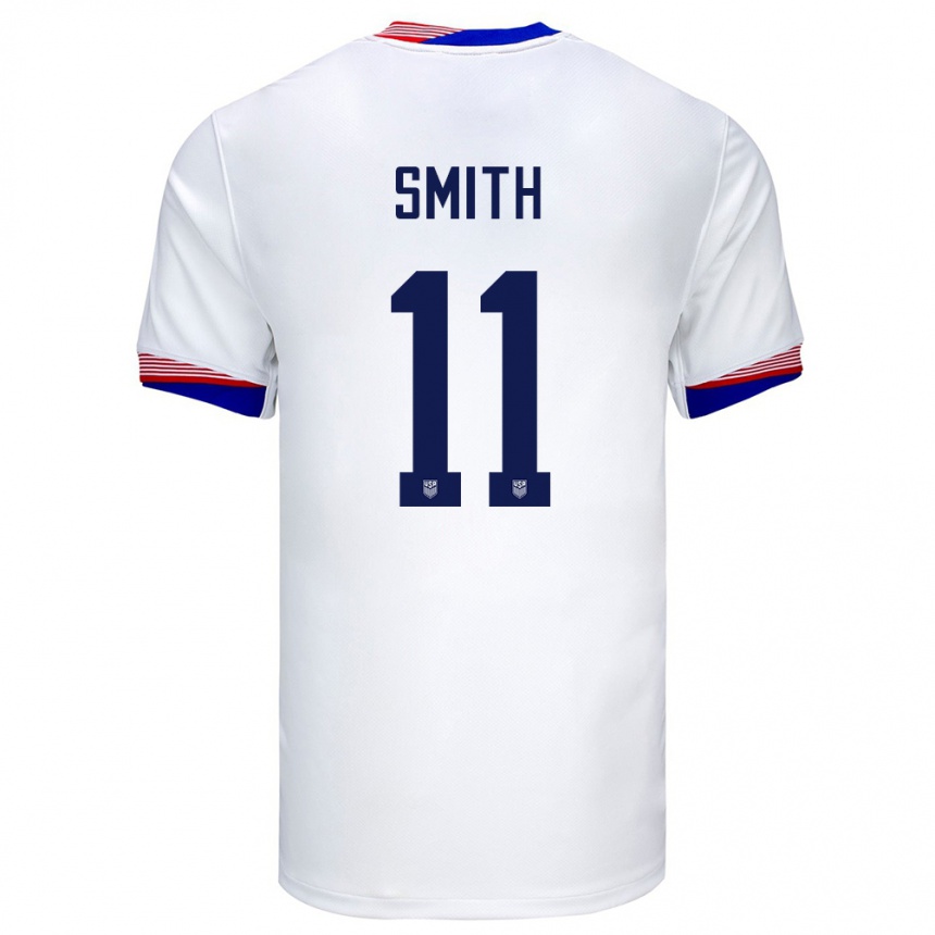 キッズフットボールアメリカ合衆国ソフィア・スミス#11白ホームシャツ24-26ジャージーユニフォーム