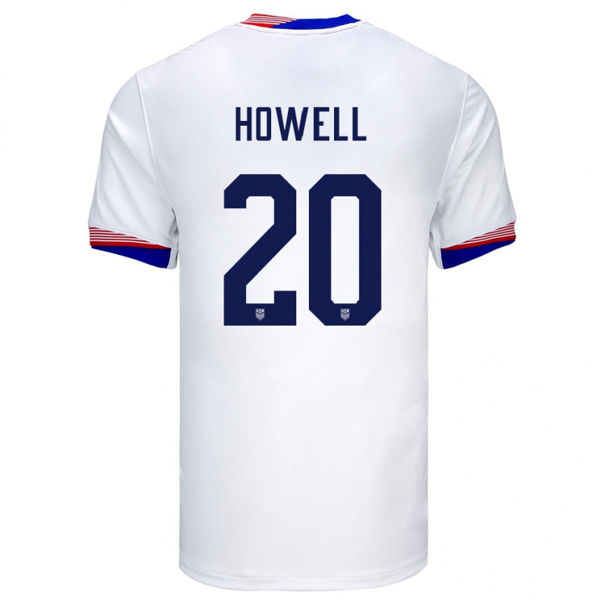 キッズフットボールアメリカ合衆国ジェリン・ハウエル#20白ホームシャツ24-26ジャージーユニフォーム
