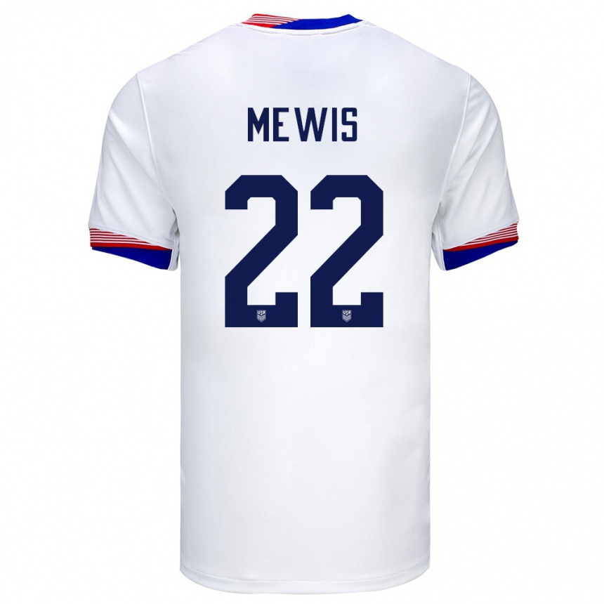 キッズフットボールアメリカ合衆国クリスティ・ミュイス#22白ホームシャツ24-26ジャージーユニフォーム