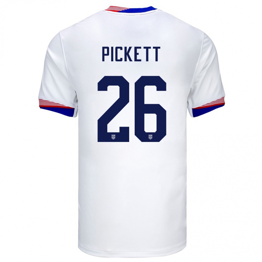 キッズフットボールアメリカ合衆国カーソン・ピケット#26白ホームシャツ24-26ジャージーユニフォーム