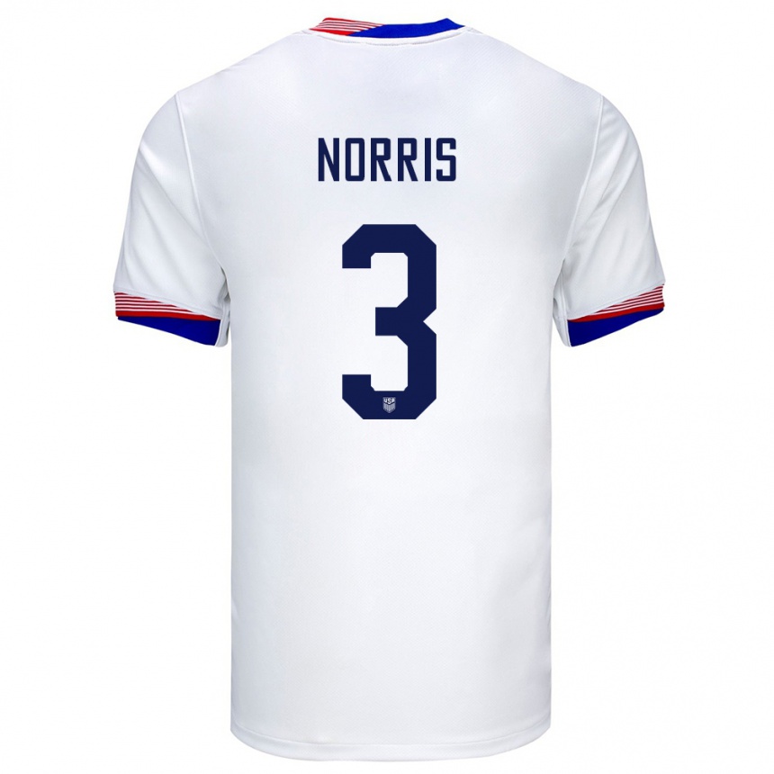 キッズフットボールアメリカ合衆国ノラン・ノリス#3白ホームシャツ24-26ジャージーユニフォーム