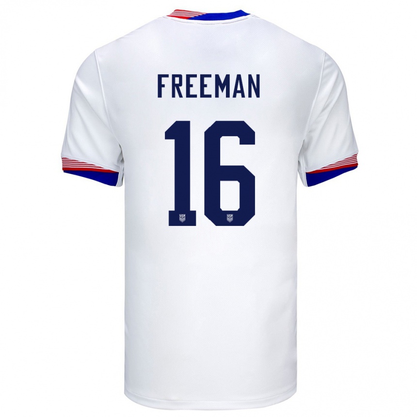 キッズフットボールアメリカ合衆国アレックス・フリーマン#16白ホームシャツ24-26ジャージーユニフォーム