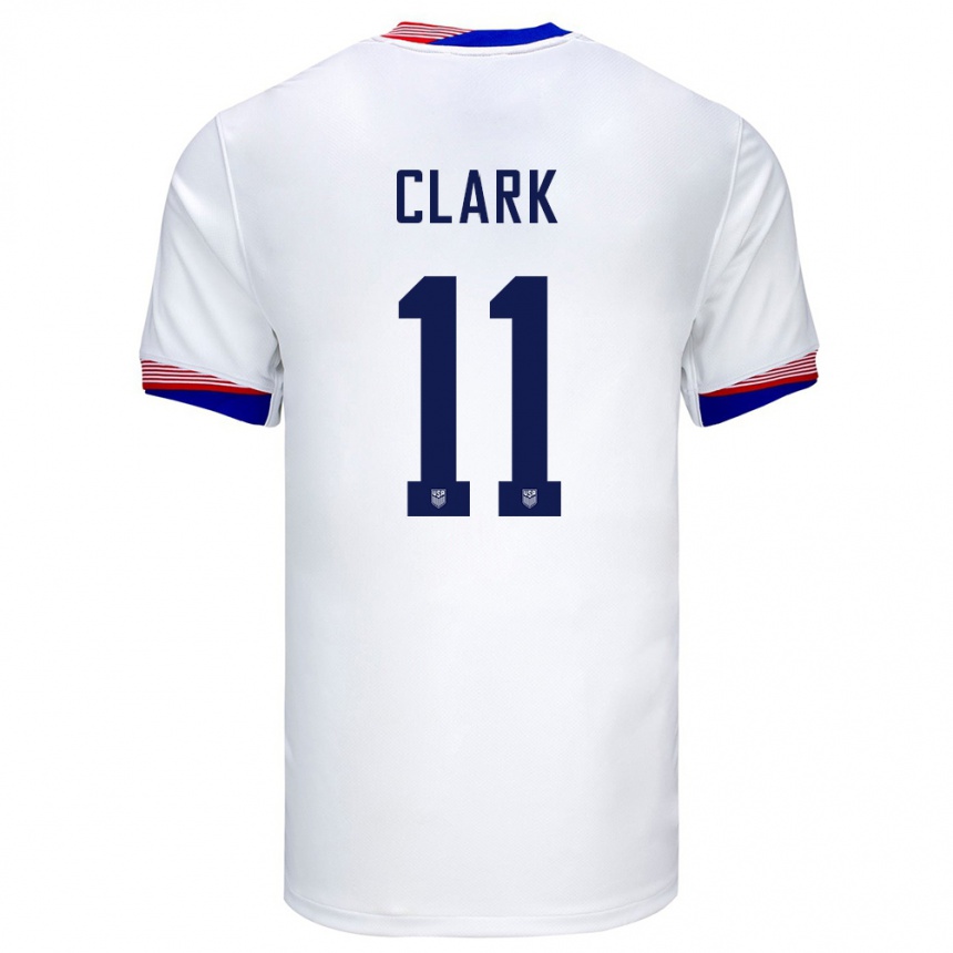 キッズフットボールアメリカ合衆国ケイデン・クラーク#11白ホームシャツ24-26ジャージーユニフォーム