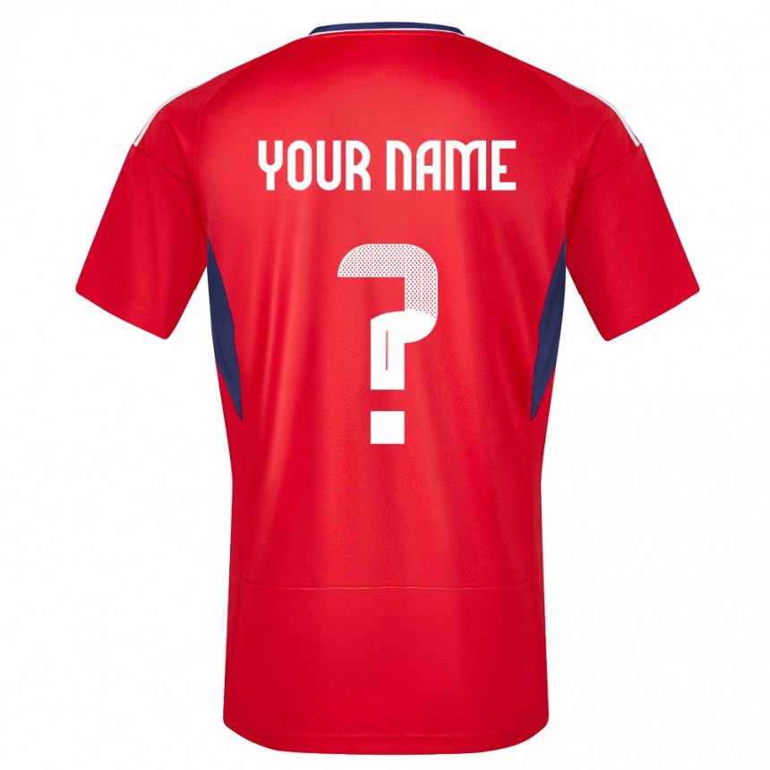 キッズフットボールコスタリカあなたの名前#0赤ホームシャツ24-26ジャージーユニフォーム