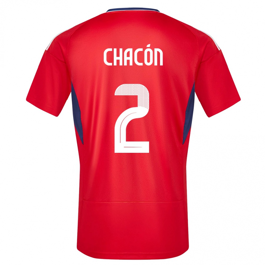 キッズフットボールコスタリカダニエル・チャコン#2赤ホームシャツ24-26ジャージーユニフォーム