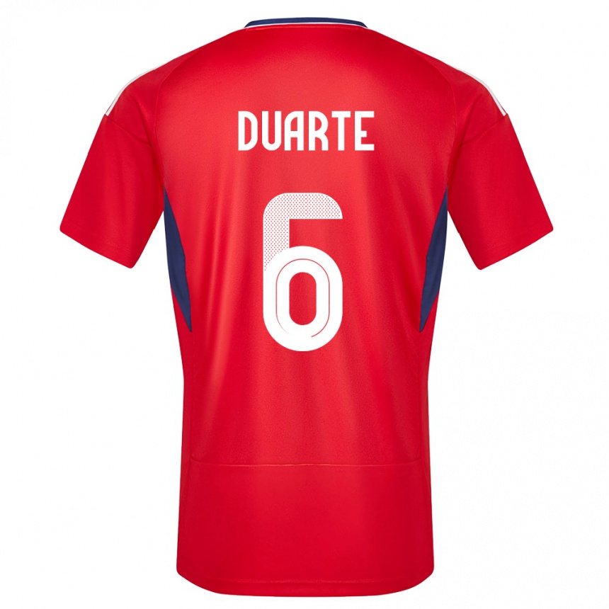 キッズフットボールコスタリカオスカル・ドゥアルテ#6赤ホームシャツ24-26ジャージーユニフォーム