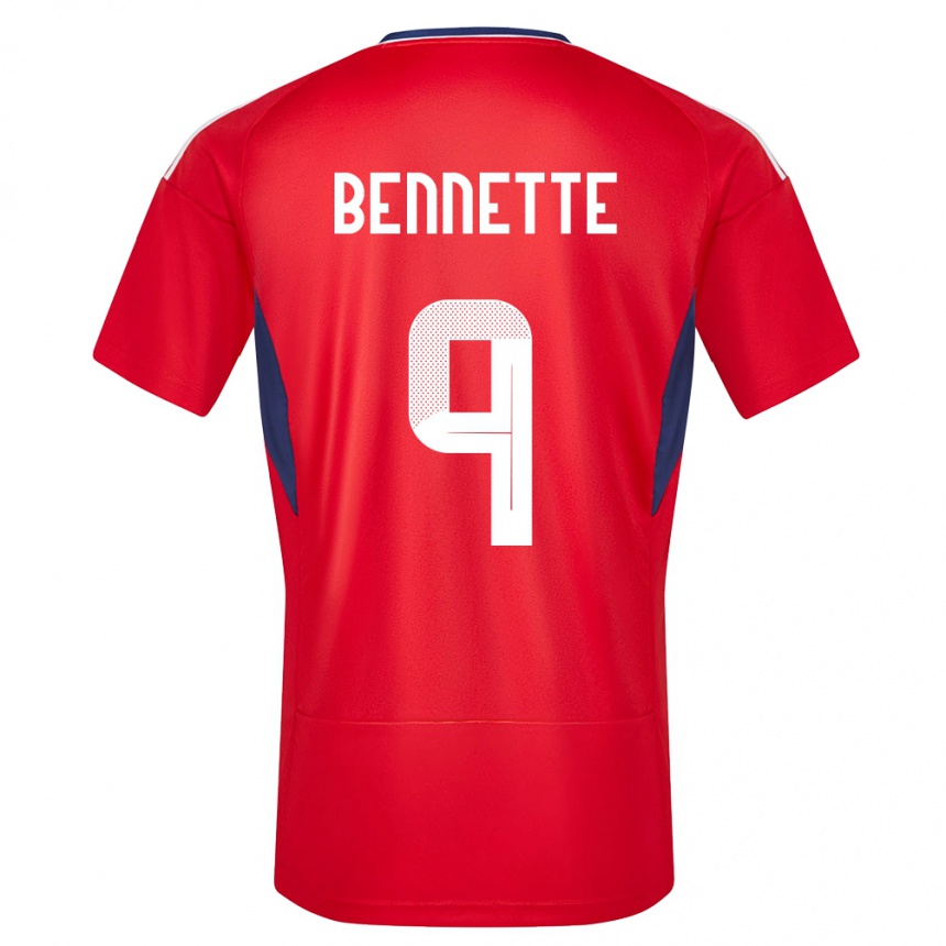 キッズフットボールコスタリカジュイソン・ベネット#9赤ホームシャツ24-26ジャージーユニフォーム