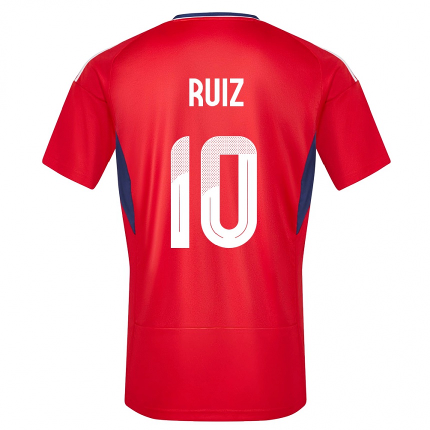 キッズフットボールコスタリカブライアン・ルイス・ゴンサレス#10赤ホームシャツ24-26ジャージーユニフォーム
