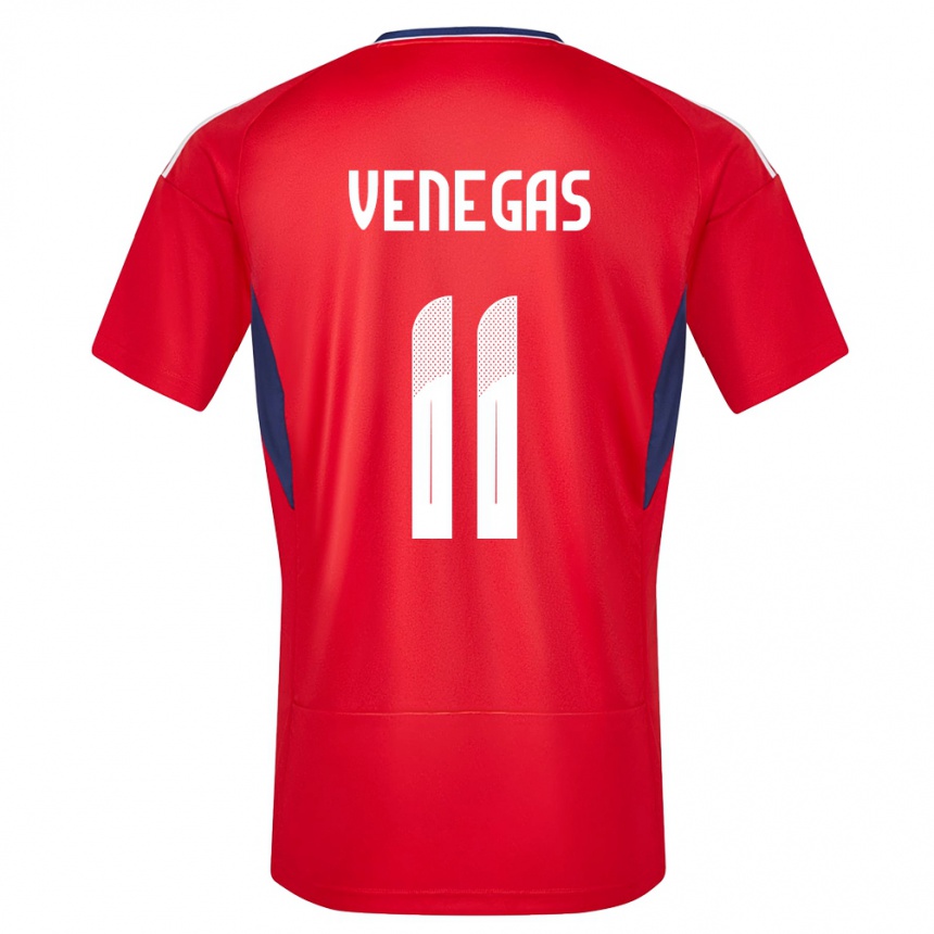 キッズフットボールコスタリカホアン・アルベルト・ベネガス#11赤ホームシャツ24-26ジャージーユニフォーム
