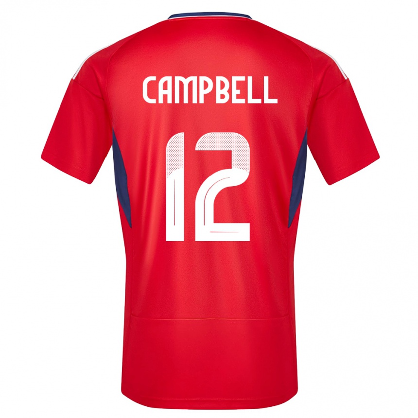 キッズフットボールコスタリカジョエル・キャンベル#12赤ホームシャツ24-26ジャージーユニフォーム