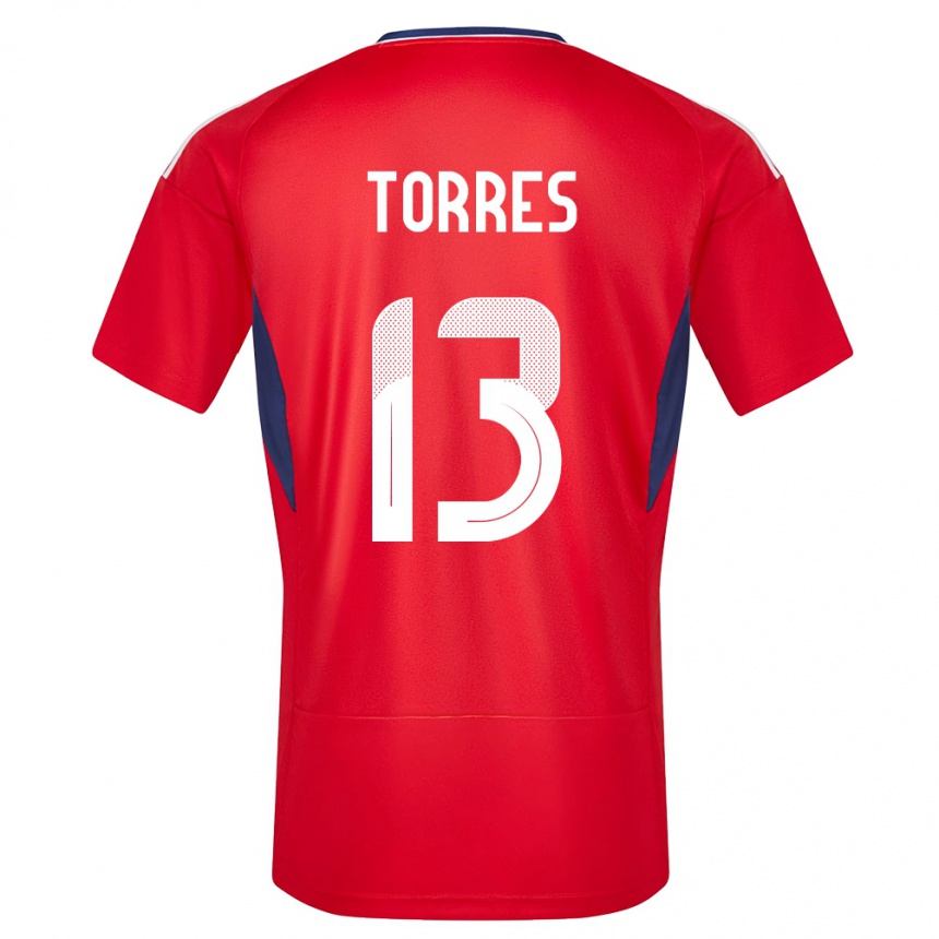 キッズフットボールコスタリカヘルソン・トーレス#13赤ホームシャツ24-26ジャージーユニフォーム