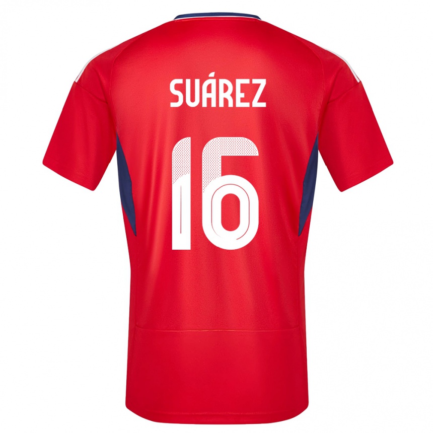 キッズフットボールコスタリカアーロン・スアレス#16赤ホームシャツ24-26ジャージーユニフォーム