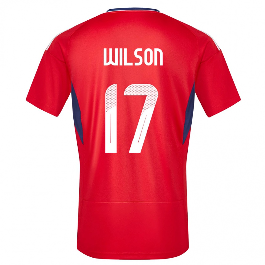 キッズフットボールコスタリカローン・ウィルソン#17赤ホームシャツ24-26ジャージーユニフォーム