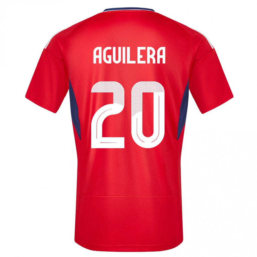 キッズフットボールコスタリカブランドン・アギレラ#20赤ホームシャツ24-26ジャージーユニフォーム