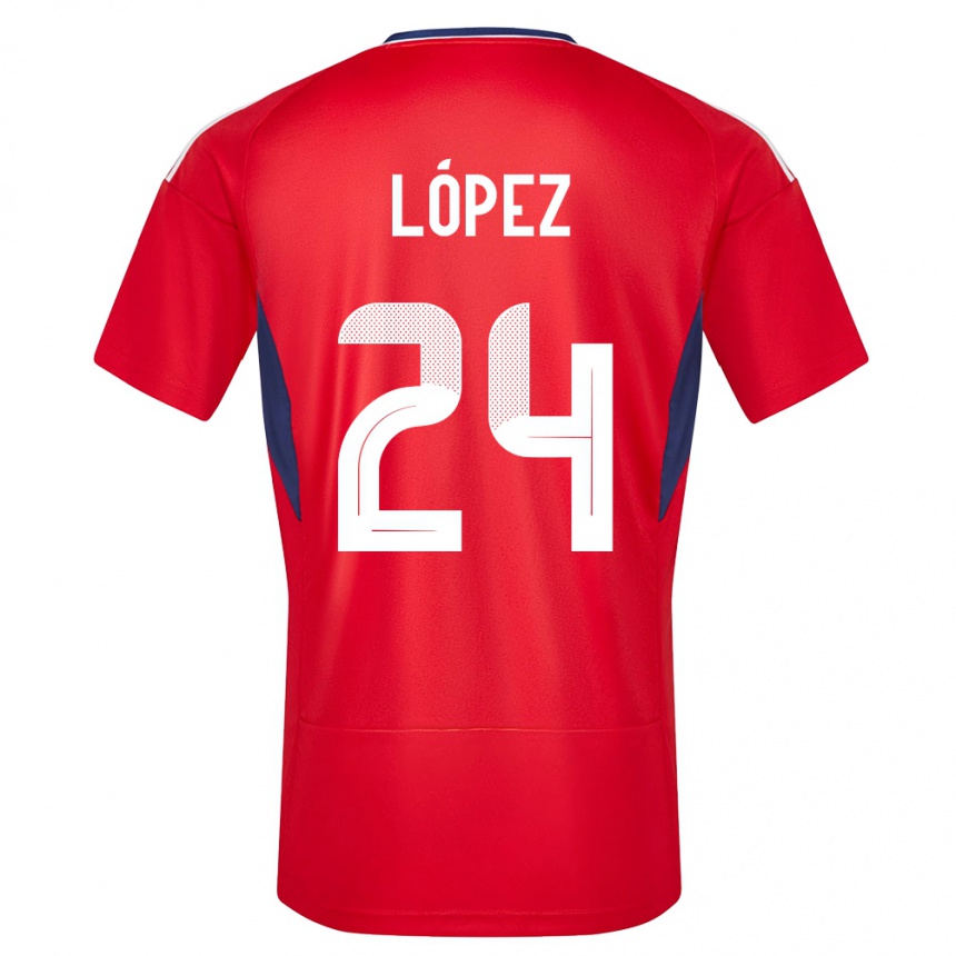 キッズフットボールコスタリカダグラス・アンドレイ・ロペス・アラヤ#24赤ホームシャツ24-26ジャージーユニフォーム