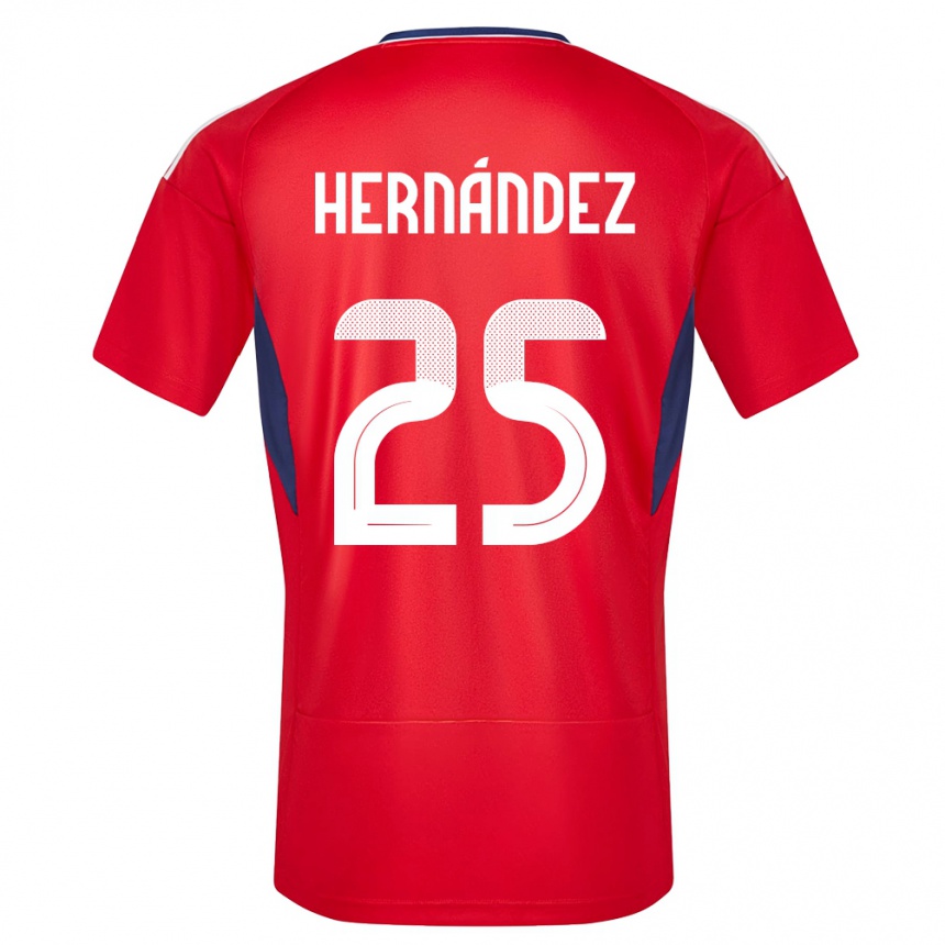 キッズフットボールコスタリカアンソニー・ヘルナンデス#25赤ホームシャツ24-26ジャージーユニフォーム