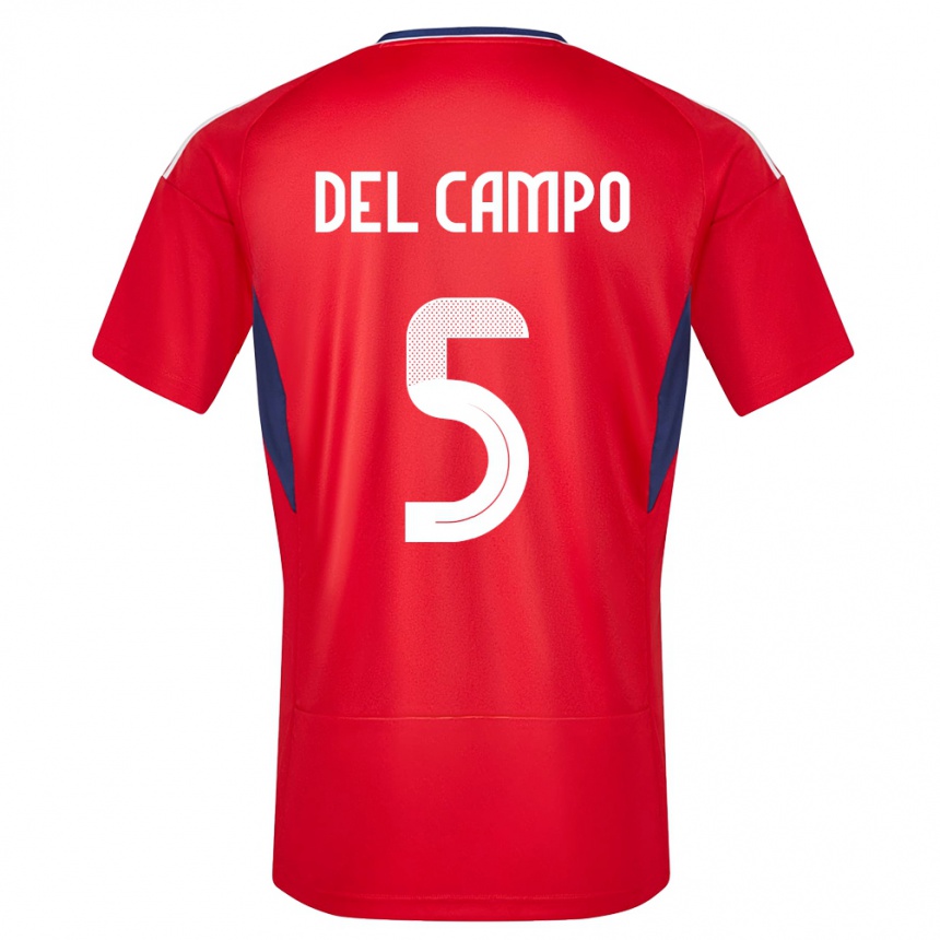 キッズフットボールコスタリカバレリア・デル・カンポ#5赤ホームシャツ24-26ジャージーユニフォーム