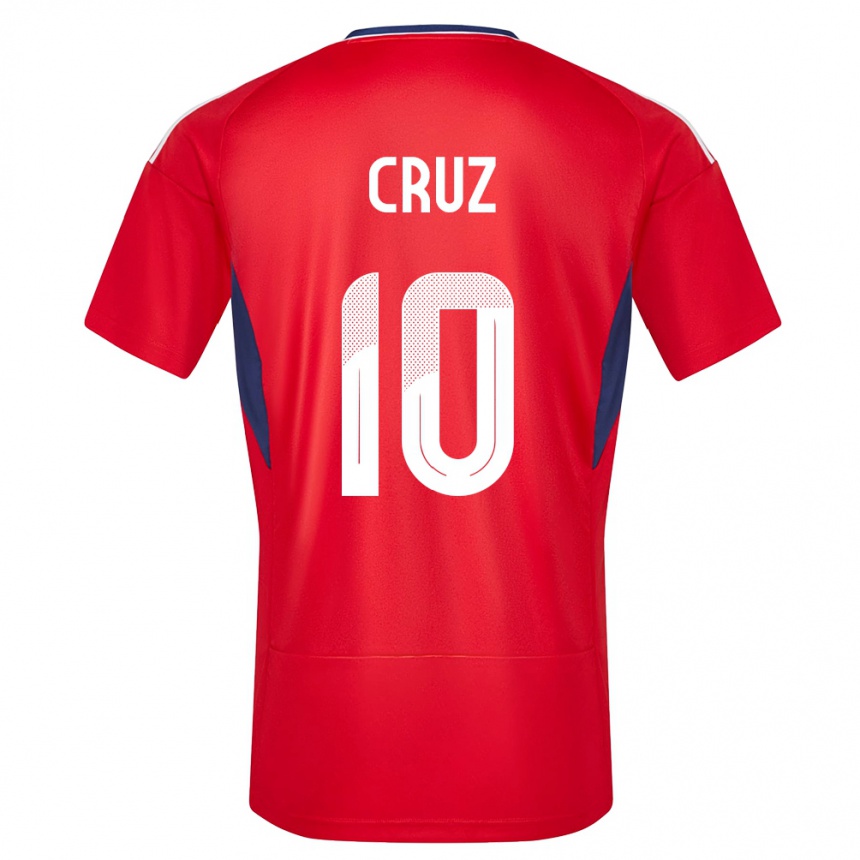 キッズフットボールコスタリカシャーリー・クルス#10赤ホームシャツ24-26ジャージーユニフォーム