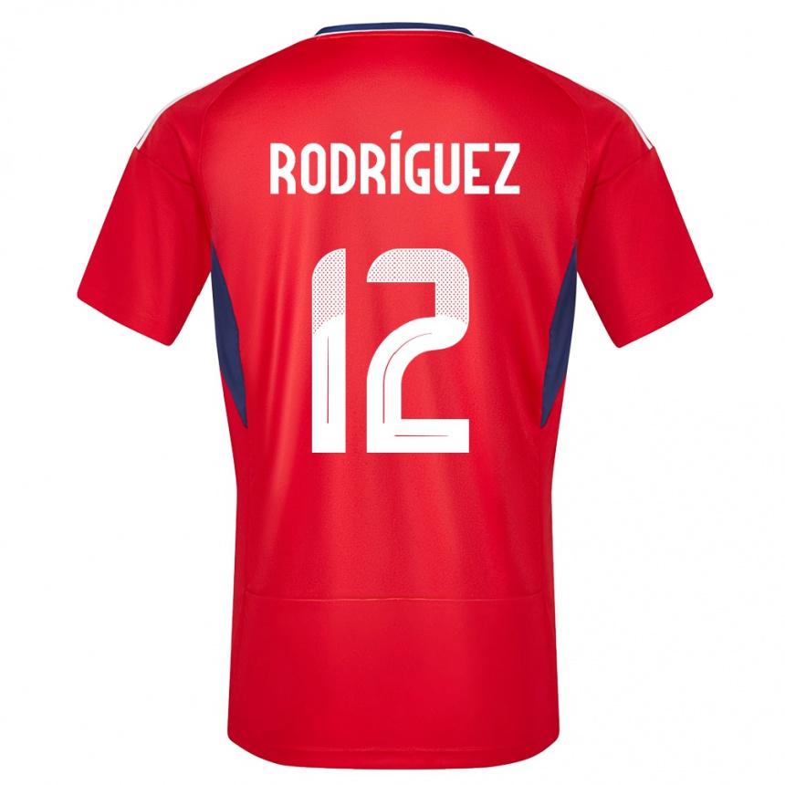 キッズフットボールコスタリカリクシー・ロドリゲス#12赤ホームシャツ24-26ジャージーユニフォーム