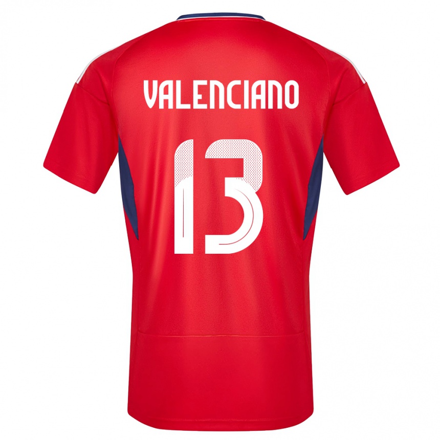 キッズフットボールコスタリカエミリー・バレンシアーノ#13赤ホームシャツ24-26ジャージーユニフォーム
