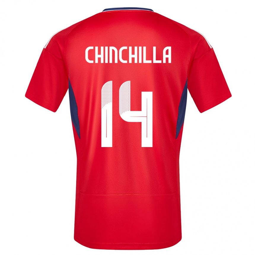 キッズフットボールコスタリカプリシラ・チンチージャ#14赤ホームシャツ24-26ジャージーユニフォーム
