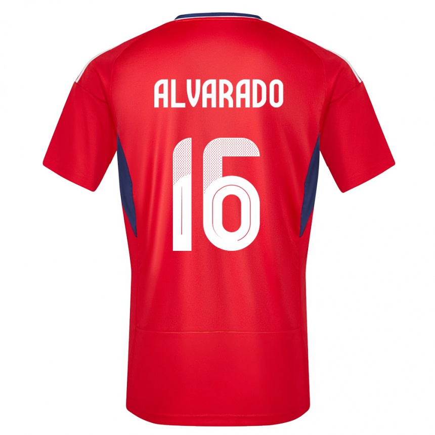 キッズフットボールコスタリカキャサリン・アルバラード#16赤ホームシャツ24-26ジャージーユニフォーム