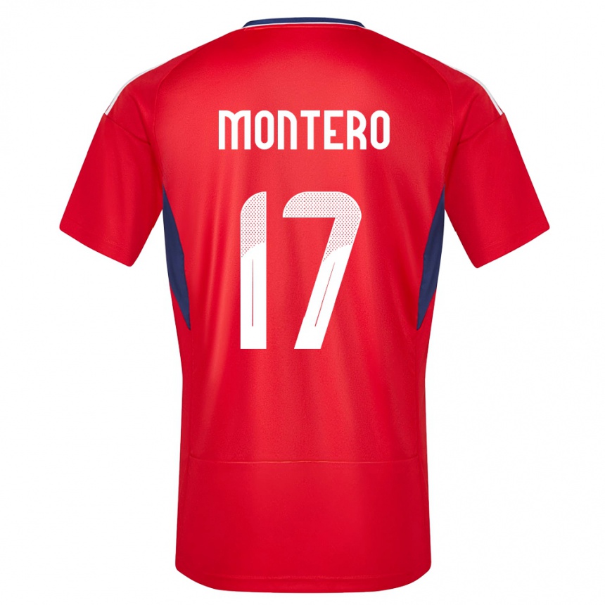キッズフットボールコスタリカミシェル・モンテーロ#17赤ホームシャツ24-26ジャージーユニフォーム