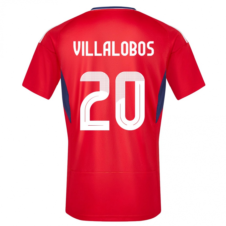 キッズフットボールコスタリカファビオラ・ヴィラロボス#20赤ホームシャツ24-26ジャージーユニフォーム