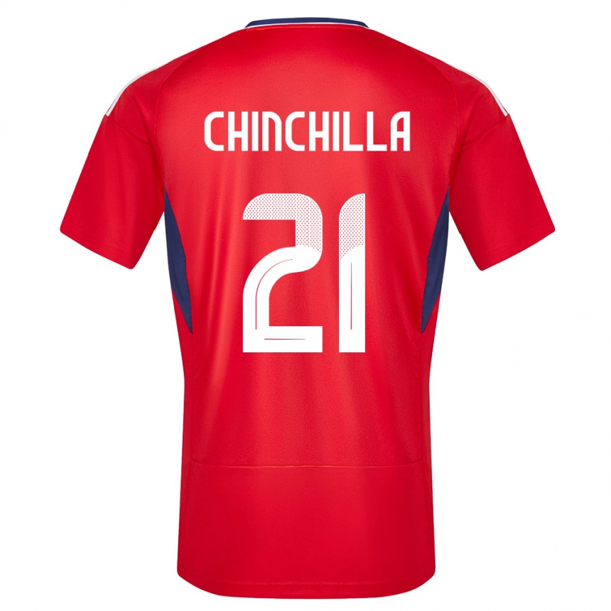 キッズフットボールコスタリカヴィヴィアナ・チンチージャ#21赤ホームシャツ24-26ジャージーユニフォーム
