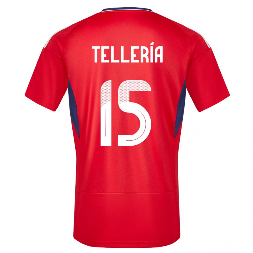 キッズフットボールコスタリカジョスティン・テレリア#15赤ホームシャツ24-26ジャージーユニフォーム