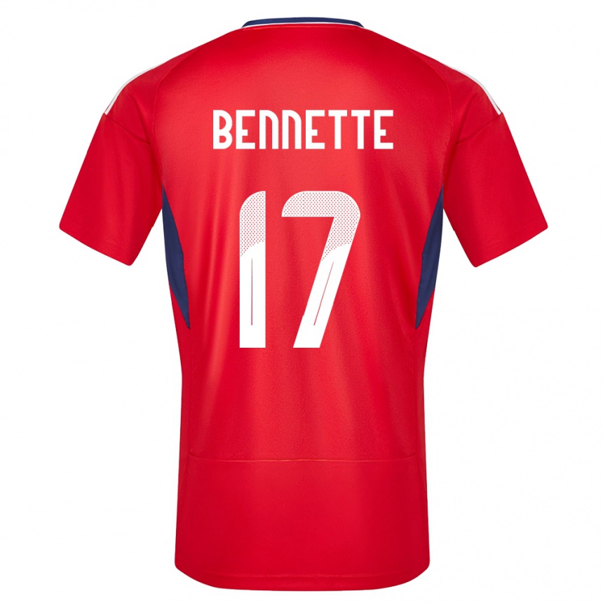 キッズフットボールコスタリカジュイソン・ベネット#17赤ホームシャツ24-26ジャージーユニフォーム