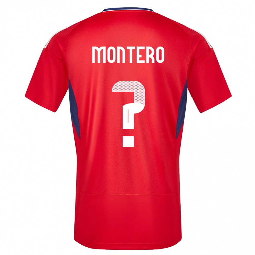 キッズフットボールコスタリカクラウディオ・モンテロ#0赤ホームシャツ24-26ジャージーユニフォーム