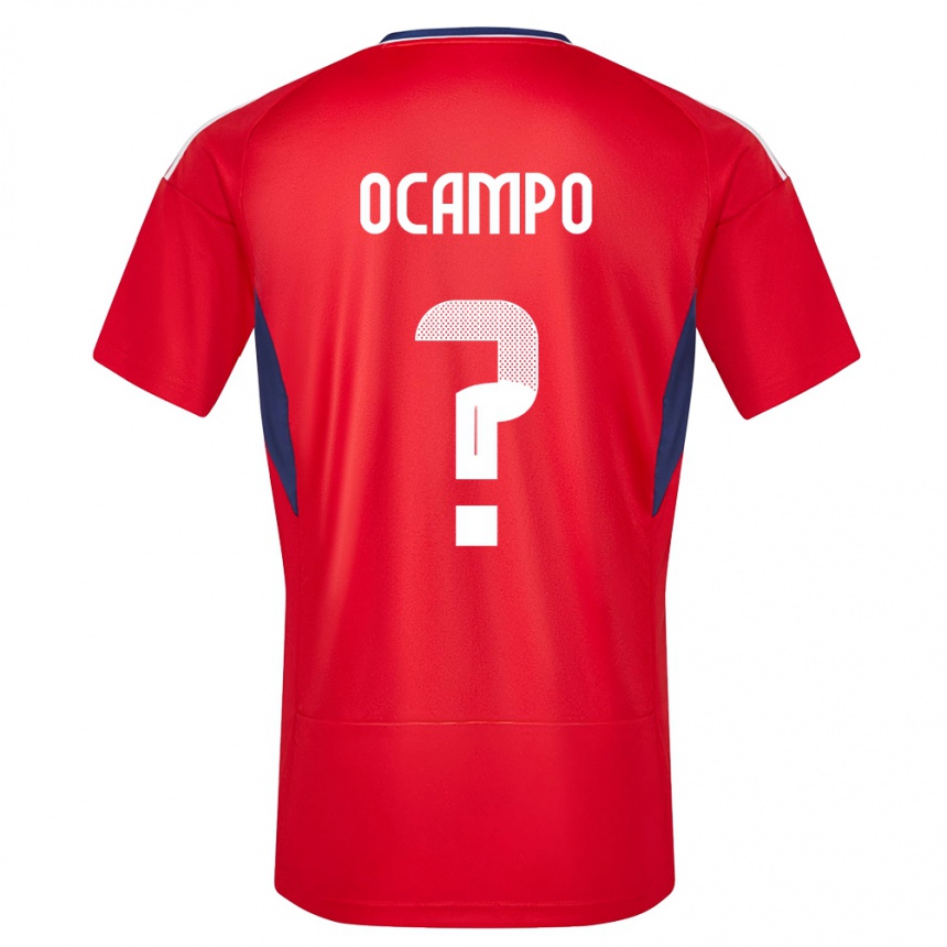キッズフットボールコスタリカベンジャミン・オカンポ#0赤ホームシャツ24-26ジャージーユニフォーム