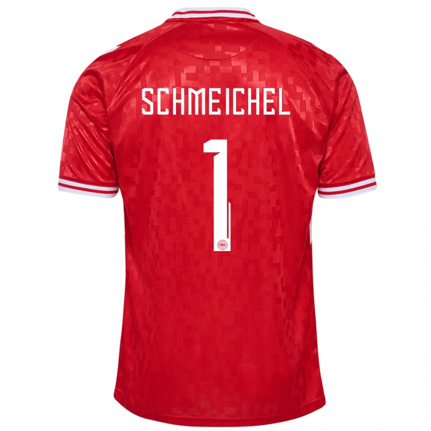 キッズフットボールデンマークカスパー・シュマイケル#1赤ホームシャツ24-26ジャージーユニフォーム