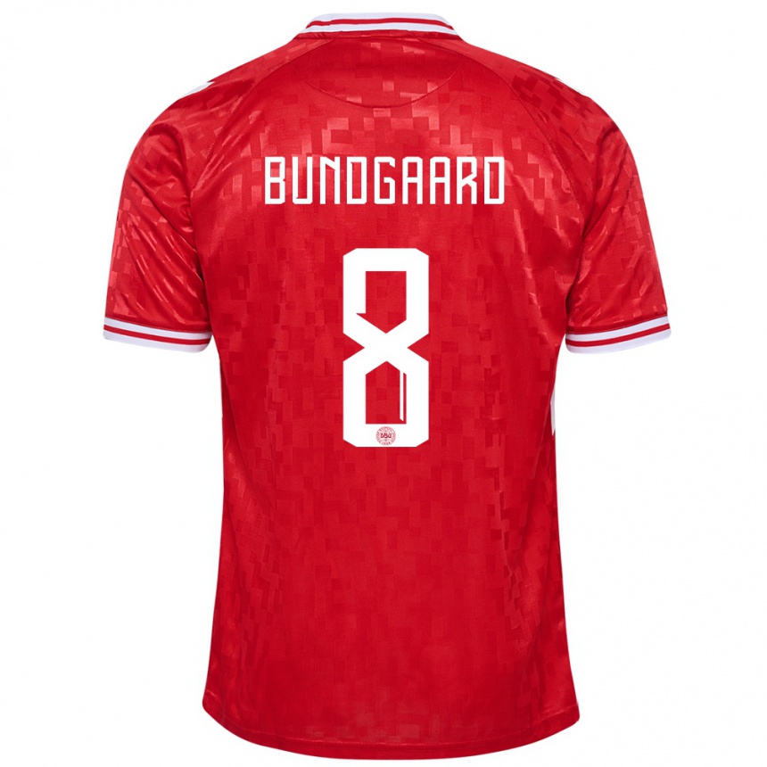 キッズフットボールデンマークフィリップ・バンドガード#8赤ホームシャツ24-26ジャージーユニフォーム