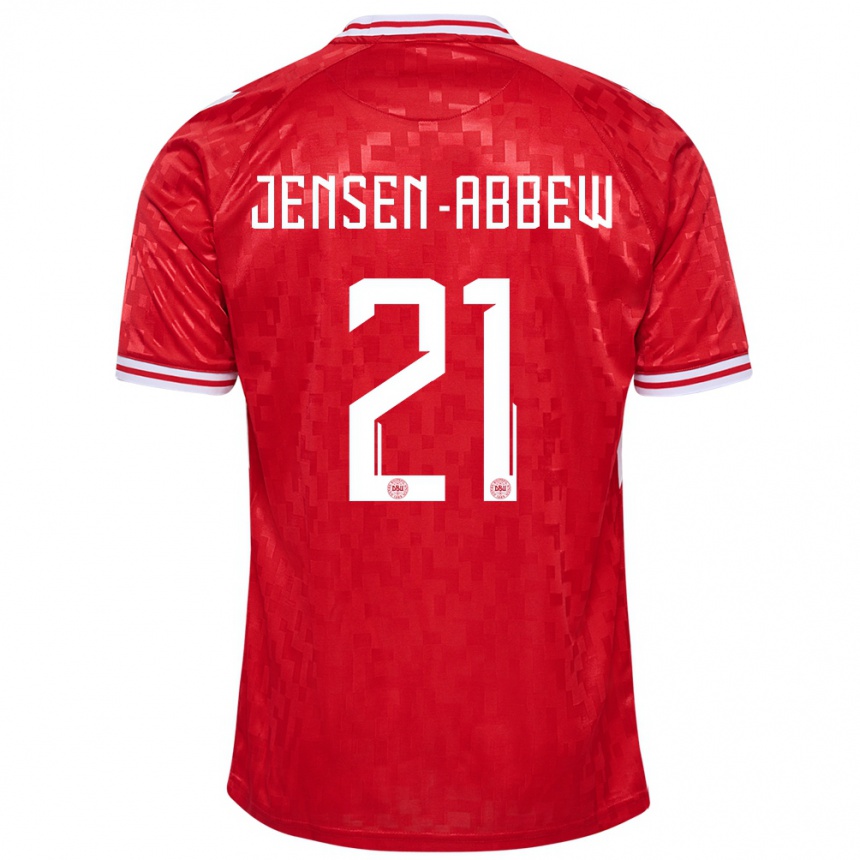 キッズフットボールデンマークトチ・チュクアニ#21赤ホームシャツ24-26ジャージーユニフォーム