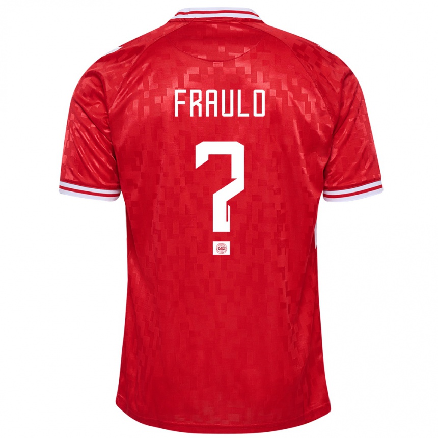 キッズフットボールデンマークグスタフ・フローロ#0赤ホームシャツ24-26ジャージーユニフォーム