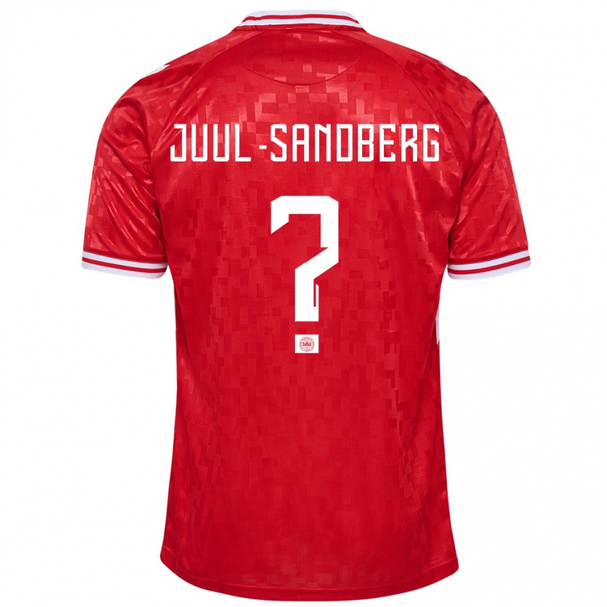 キッズフットボールデンマークニコライ・ジュール・サンドバーグ#0赤ホームシャツ24-26ジャージーユニフォーム