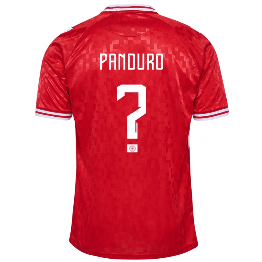 キッズフットボールデンマークトリスタン・パンドゥロ#0赤ホームシャツ24-26ジャージーユニフォーム