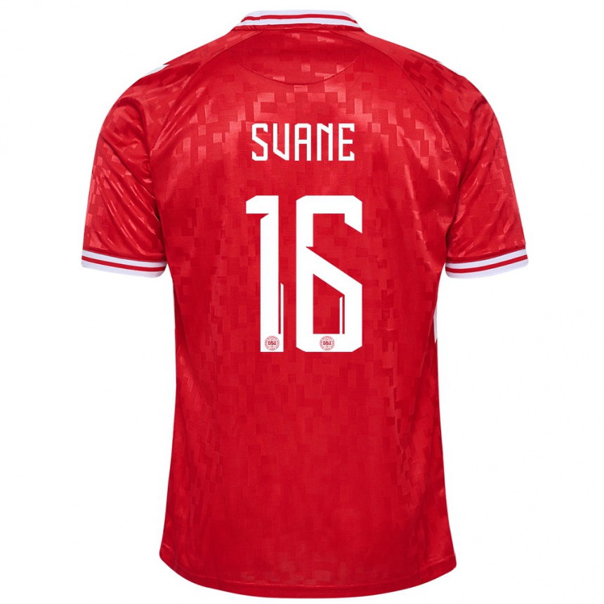 キッズフットボールデンマークカトリーヌ・スヴェイン#16赤ホームシャツ24-26ジャージーユニフォーム