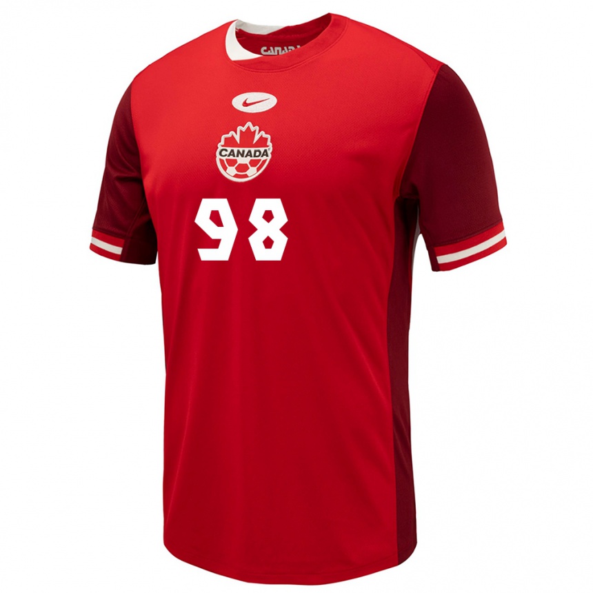 キッズフットボールカナダオリビア・スミス#98赤ホームシャツ24-26ジャージーユニフォーム