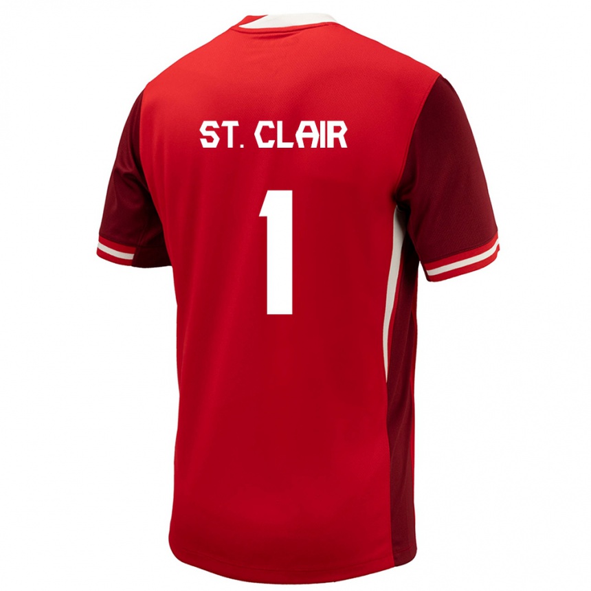 キッズフットボールカナダデイン・セント・クレア#1赤ホームシャツ24-26ジャージーユニフォーム