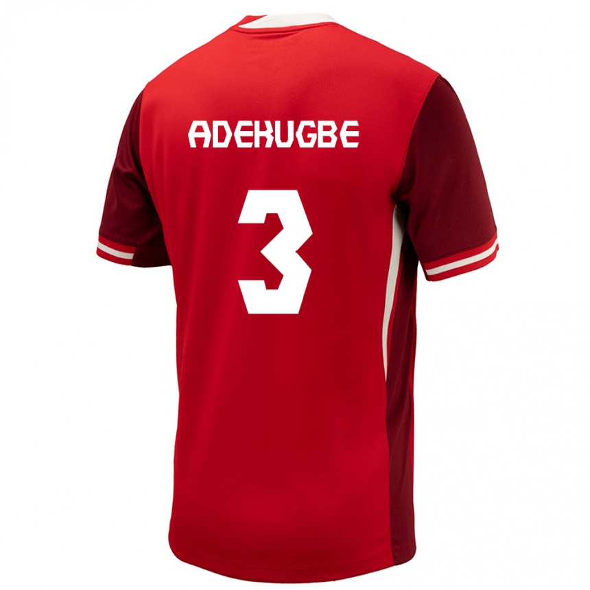 キッズフットボールカナダサム・アデクグベ #3赤ホームシャツ24-26ジャージーユニフォーム