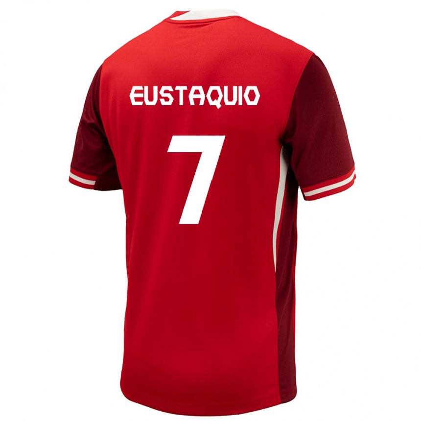 キッズフットボールカナダステファン・エウスタキオ#7赤ホームシャツ24-26ジャージーユニフォーム