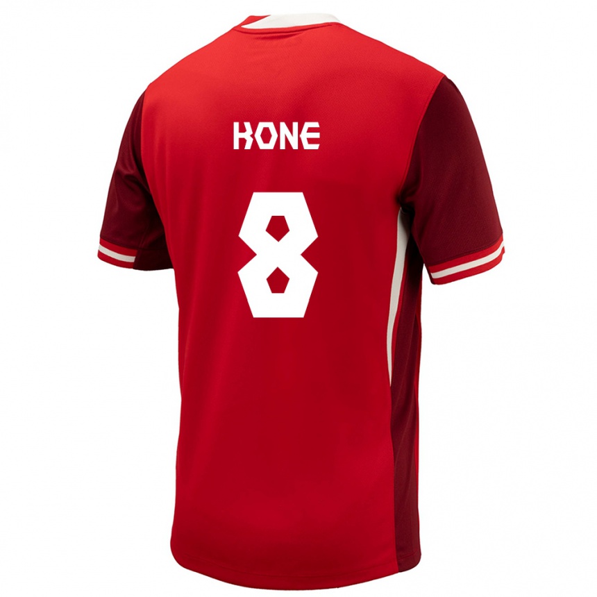 キッズフットボールカナダイスマエル・コネ#8赤ホームシャツ24-26ジャージーユニフォーム