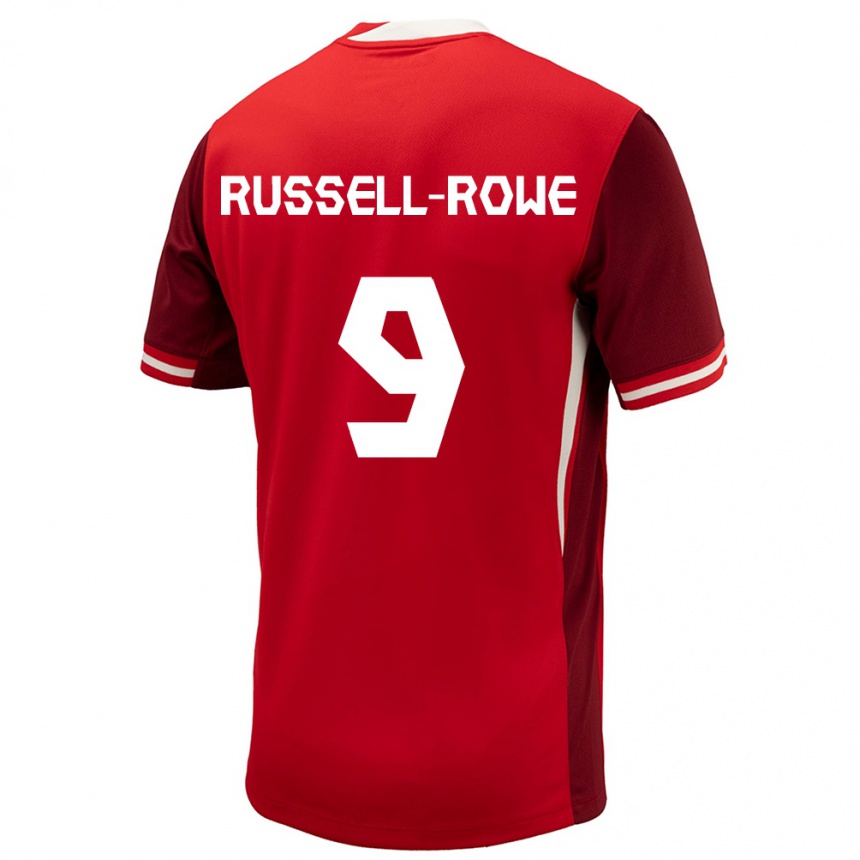 キッズフットボールカナダジェイセン・ラッセル・ロウ#9赤ホームシャツ24-26ジャージーユニフォーム