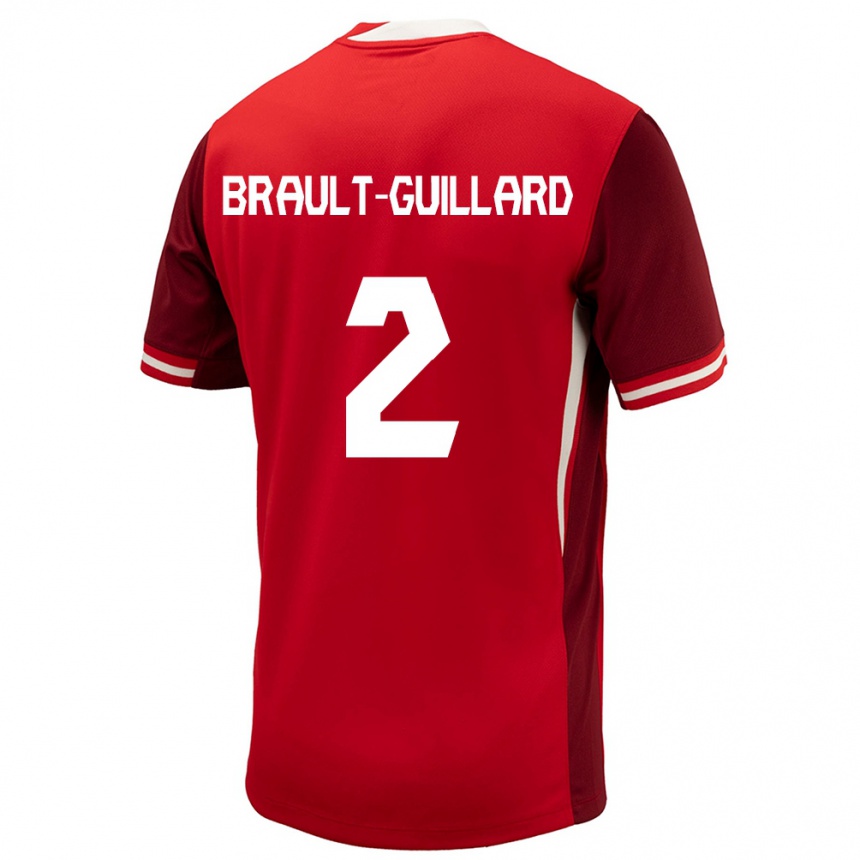 キッズフットボールカナダザカリー・ブロート・ギラード#2赤ホームシャツ24-26ジャージーユニフォーム