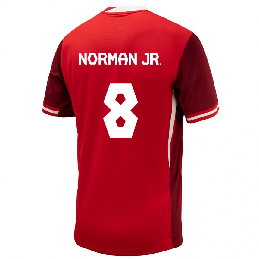 キッズフットボールカナダデイビット・ノーマン・ジュニア#8赤ホームシャツ24-26ジャージーユニフォーム